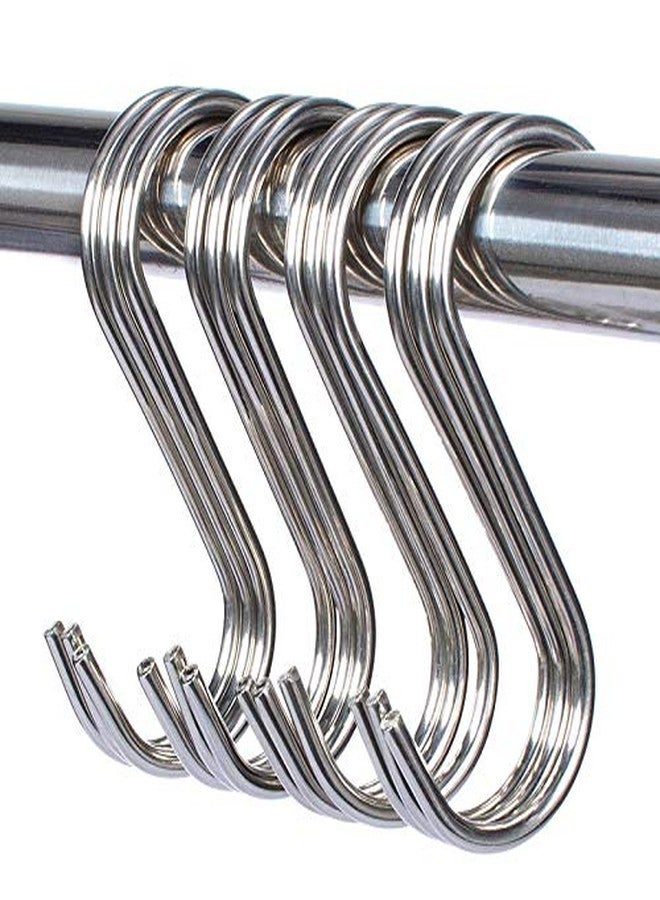 INKULTURE Heavy Duty Stainless Steel Hanging S Hooks | Silver | 12 Pcs - Image 1